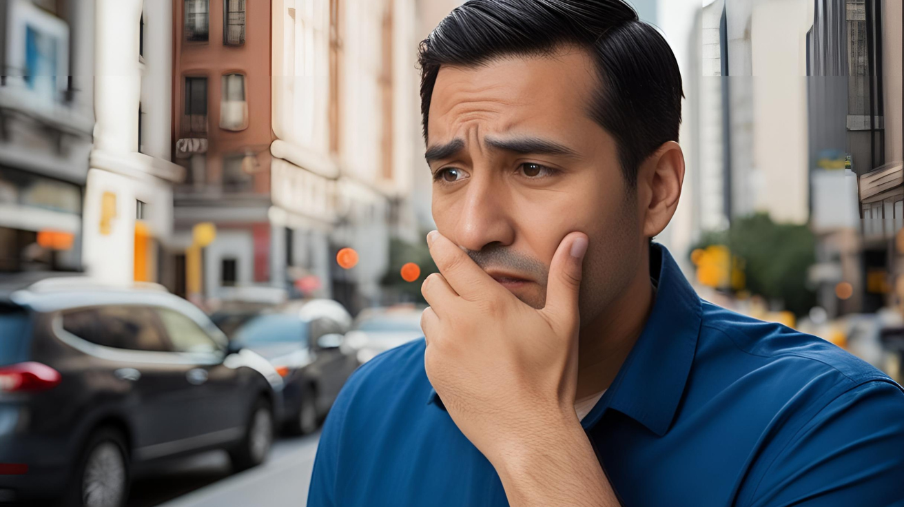 a photo of a man deep in thoughts