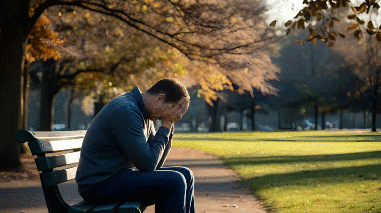 a photo of a man regretting