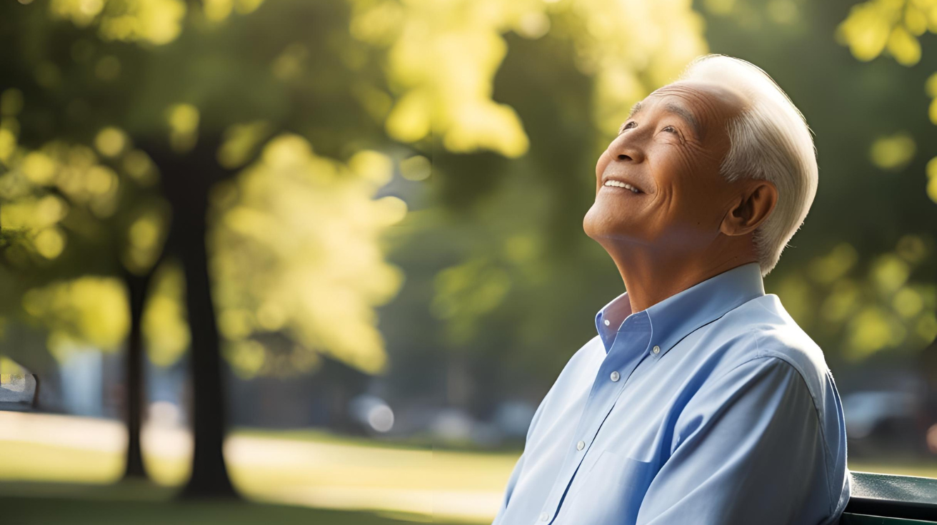 a photo of an optimistic man