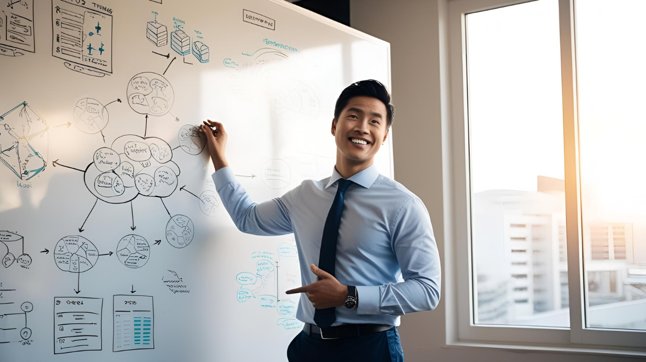 photo of a man planning