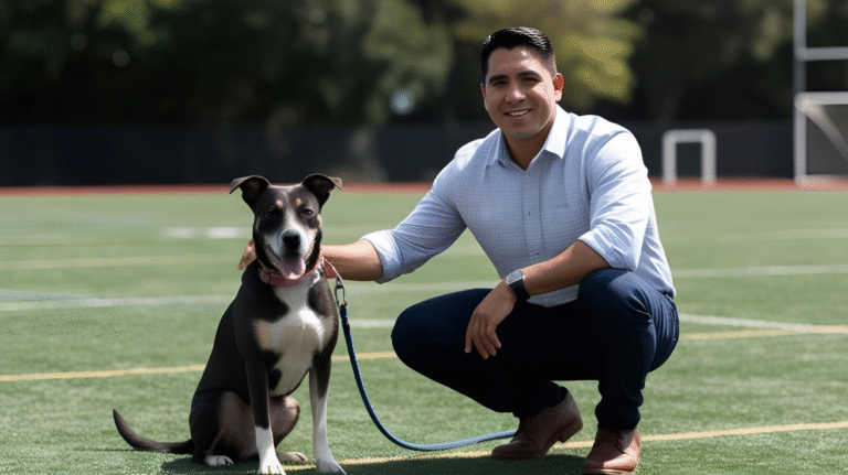photo of a man with his dog