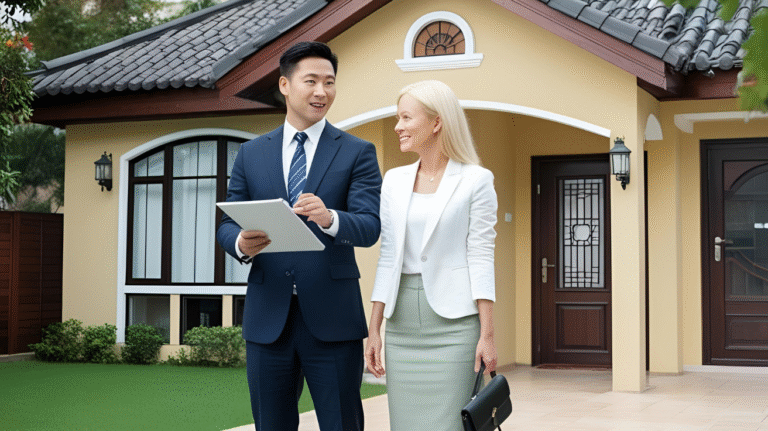 photo of a real estate agent and woman