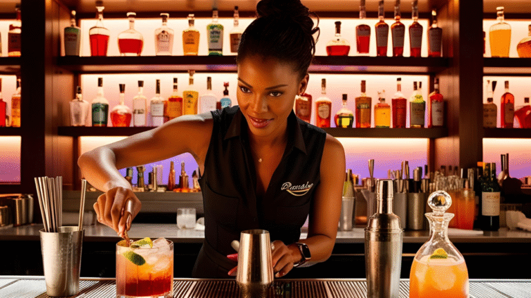 photo of a woman at a bar