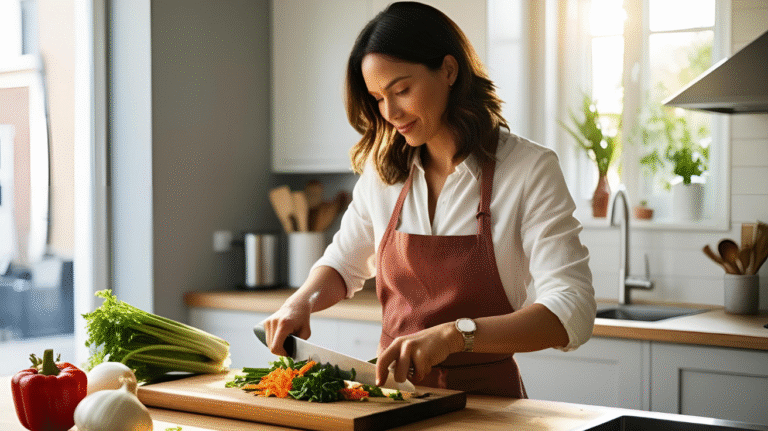 photo of a woman preparing meal