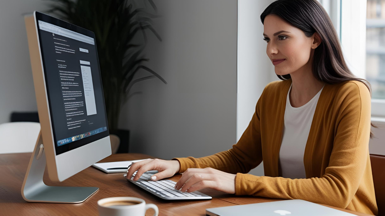 woman typing