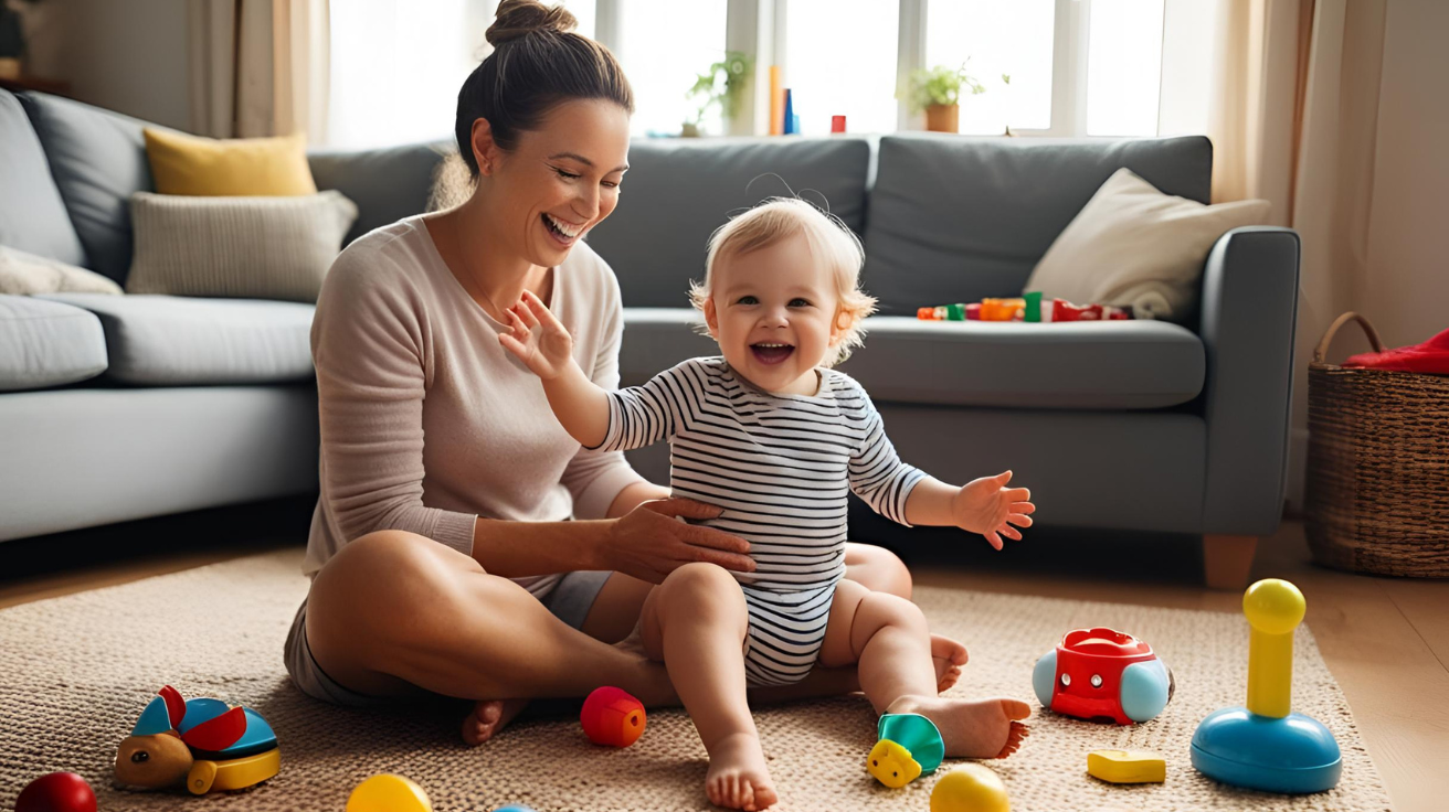 photo of a stay-at-home mum with her kid