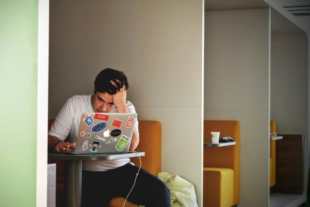 photo of miserable man