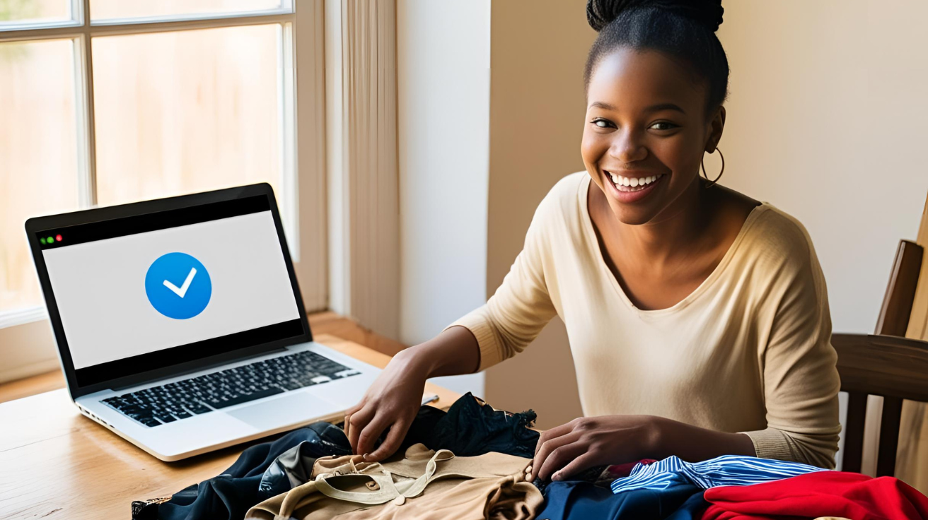 photo of black woman with laptop