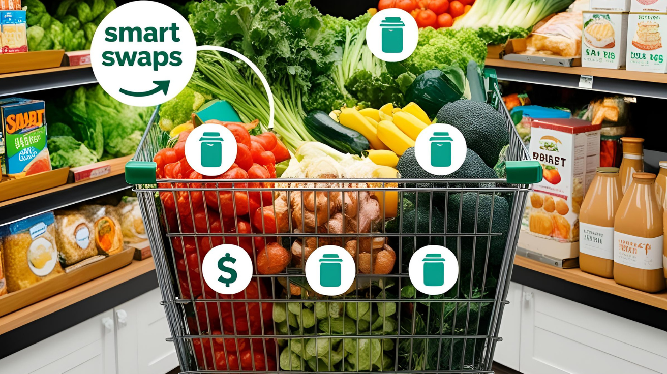 photo of a basket of groceries