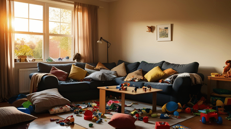 photo of messy house, declutter your home