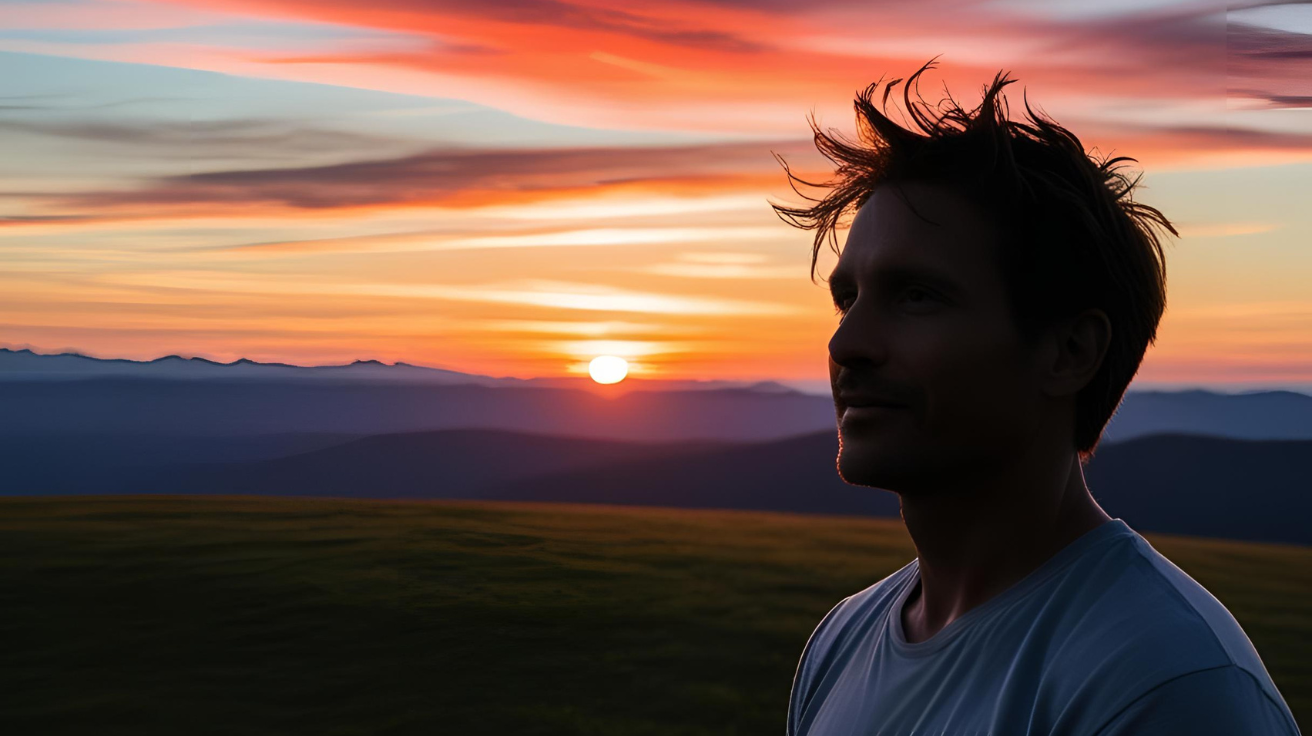 photo of a man thinking of his new year's resolutions